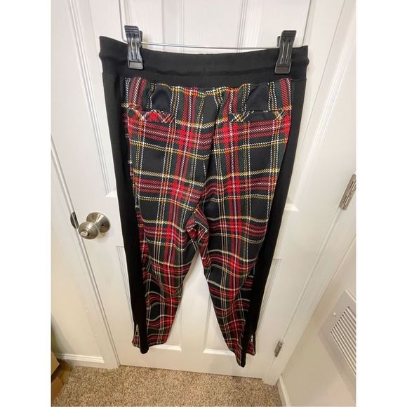 International Concepts INC plaid pants drawstring zipper bottoms medium - Picture 2 of 7